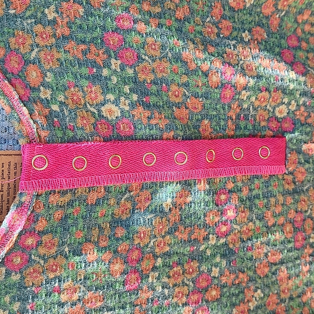 New Natural Life Floral Waffle Top, NWT, Sz Large - Picture 3 of 9